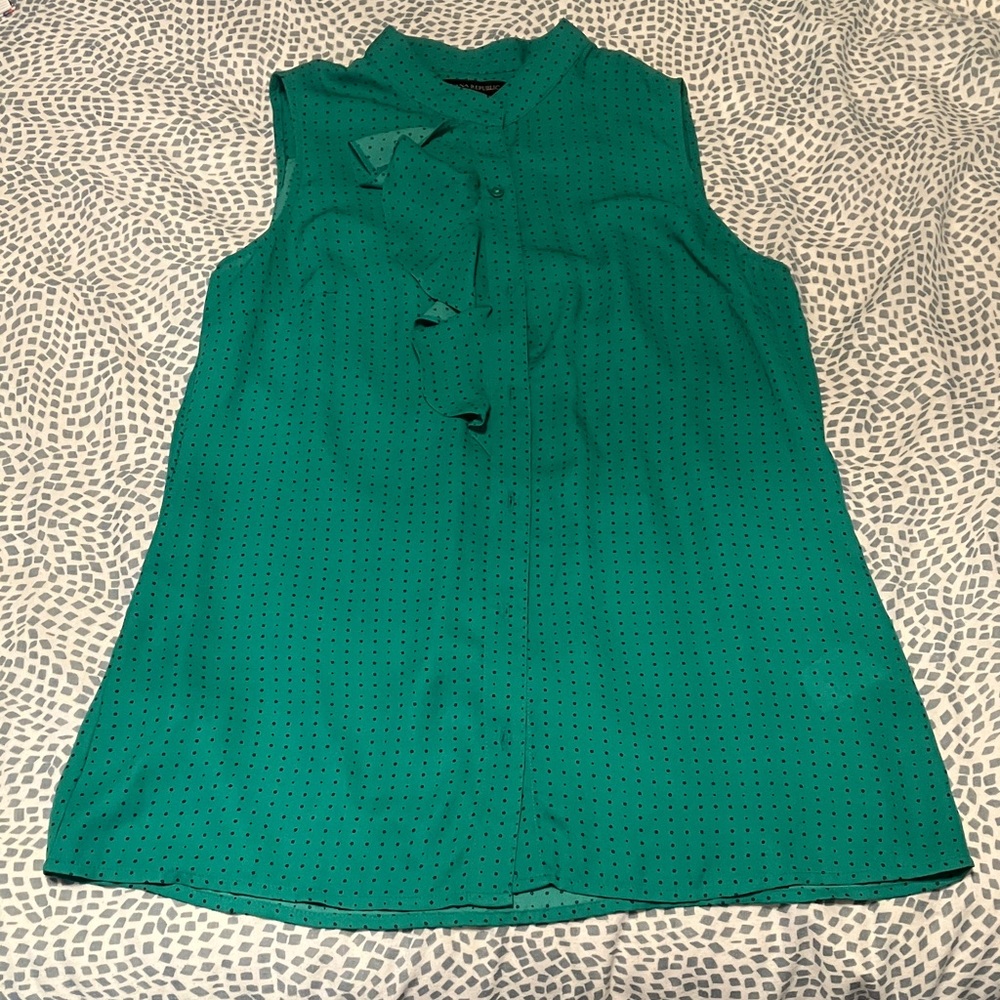 Banana Republic Green Sleeveless Blouse
